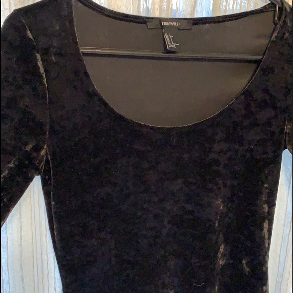 Velvet Black Mini Dress with Long Sleeves